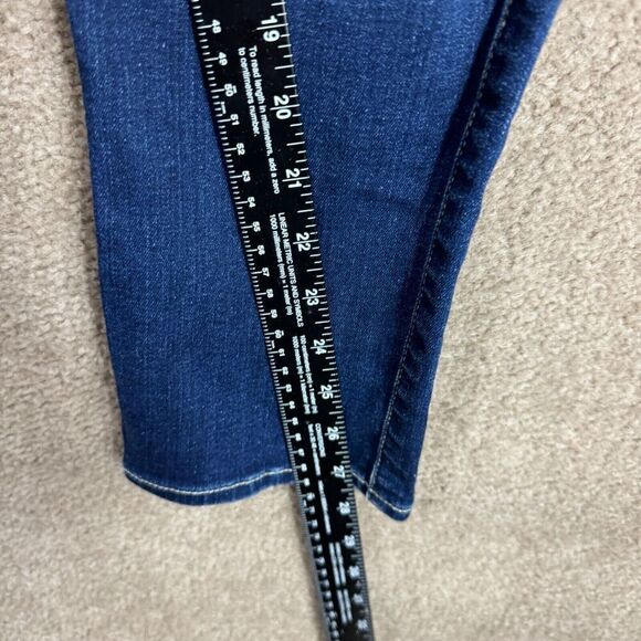 7 For All Mankind Josefina Skinny Boyfriend Jean Women's 25 Dark Blue Distressed - Picture 8 of 13